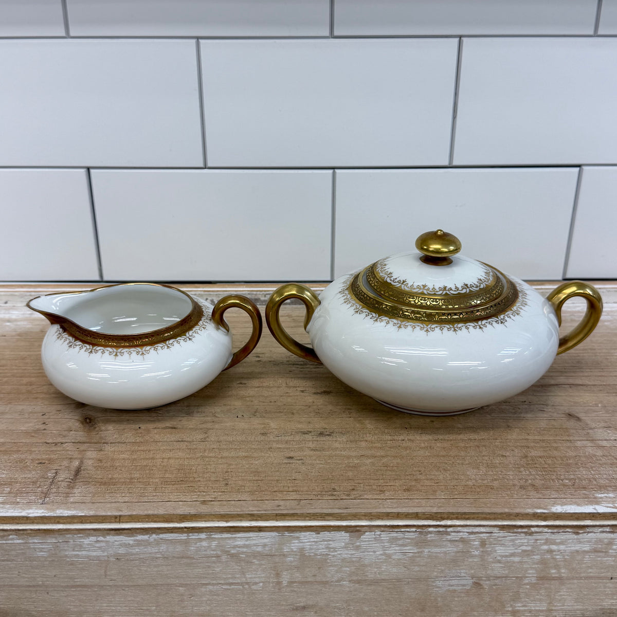 Coronet CMC Limoges Creamer & Sugar Bowl 1906-1914