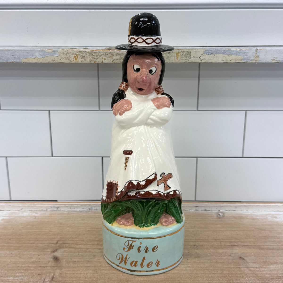 Fire Water Ceramic Figural Decanter R J Ceramics