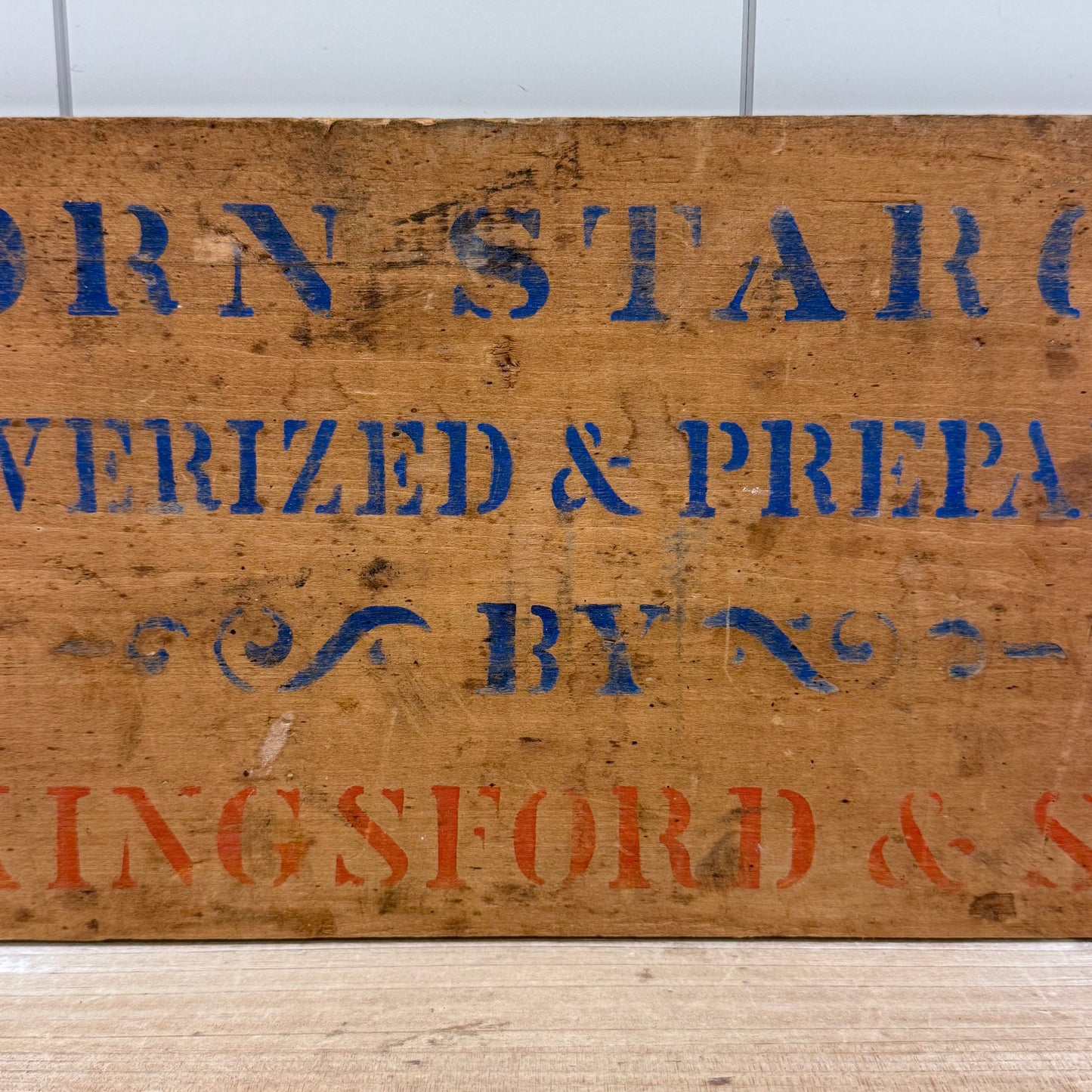 T. Kingsford & Son Plaque Corn Starch Promotional, Wood