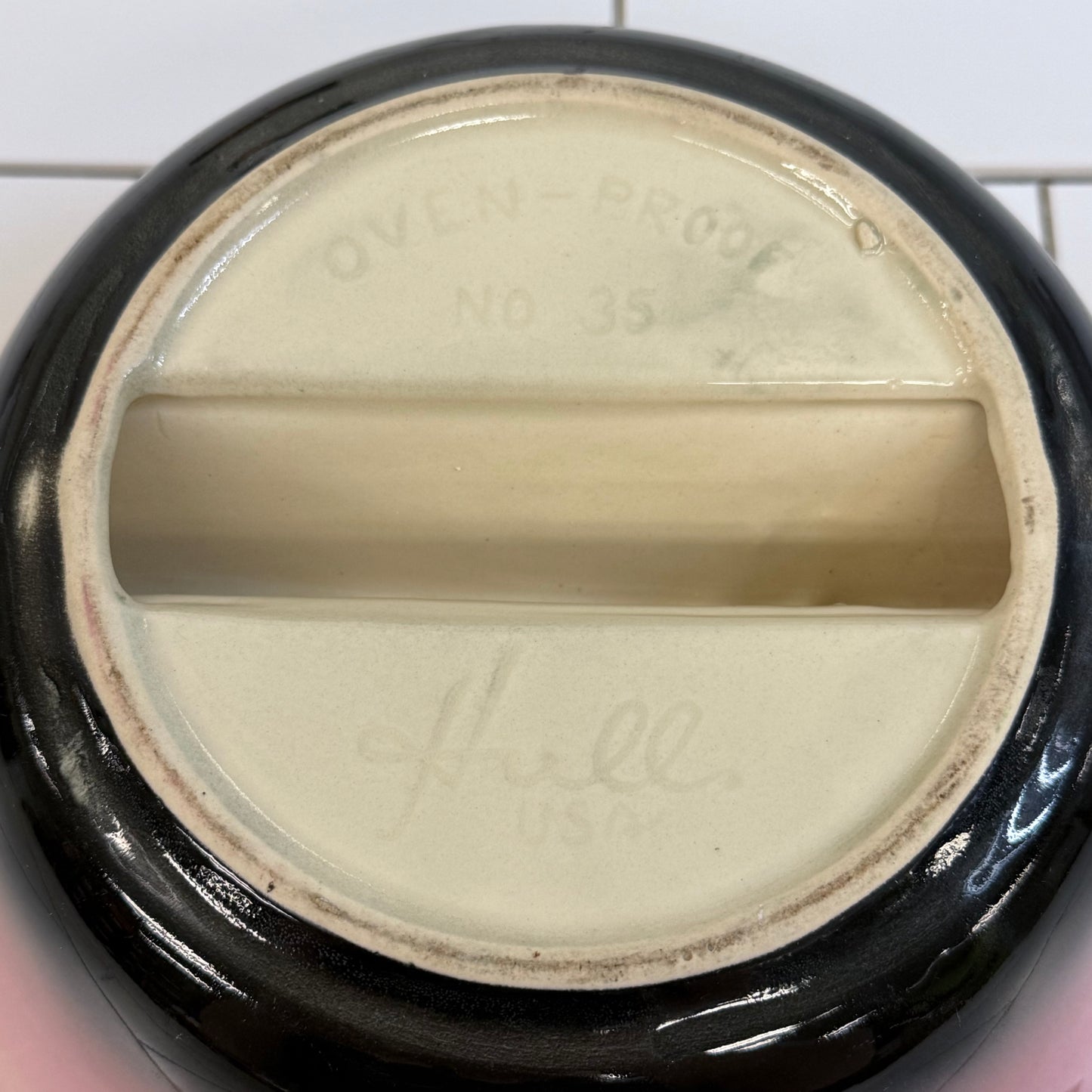 Hull Pottery Pink Divided Serving Bowl 1950s