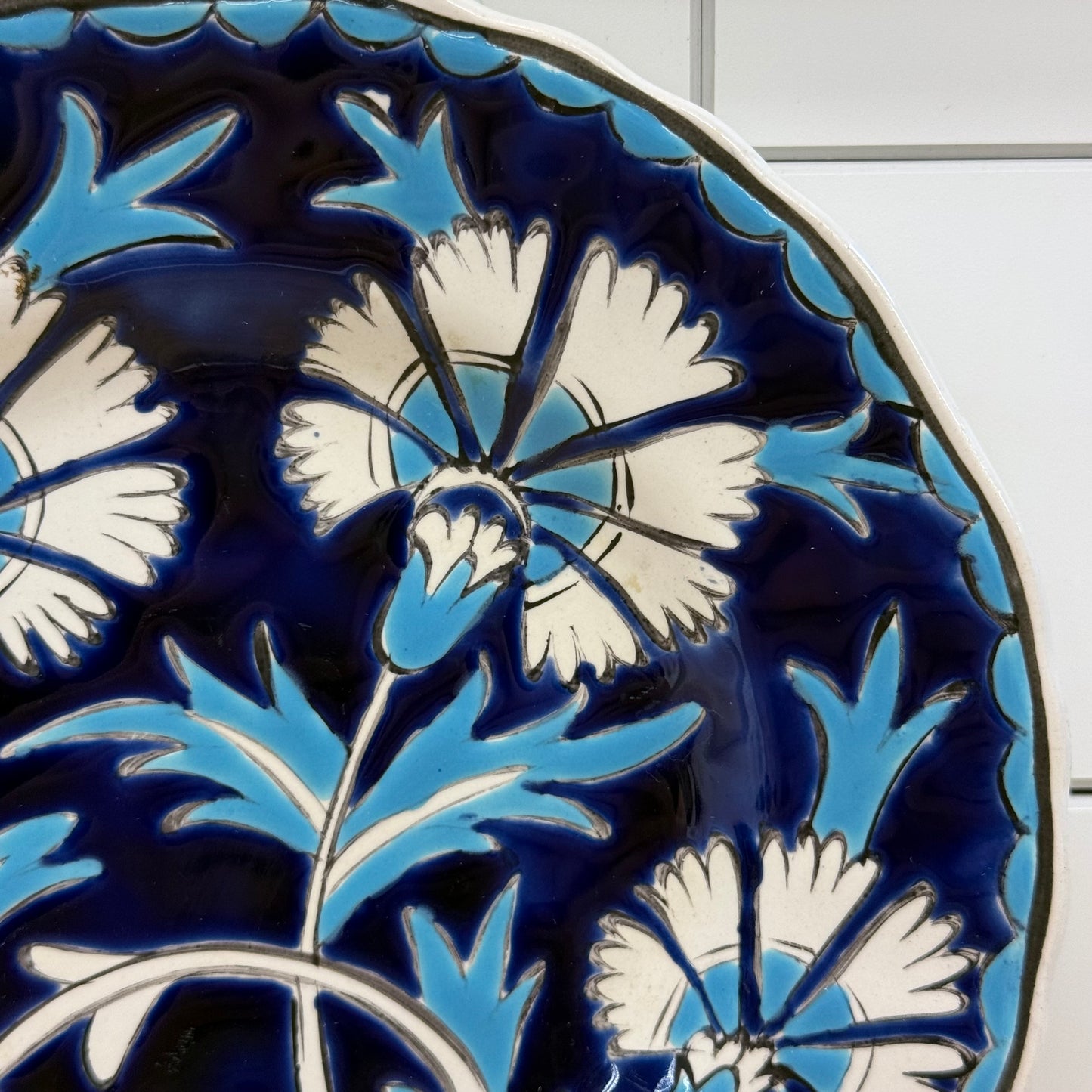 Lindos Pottery Greece Hand Painted Floral Plate 7” Ceramic