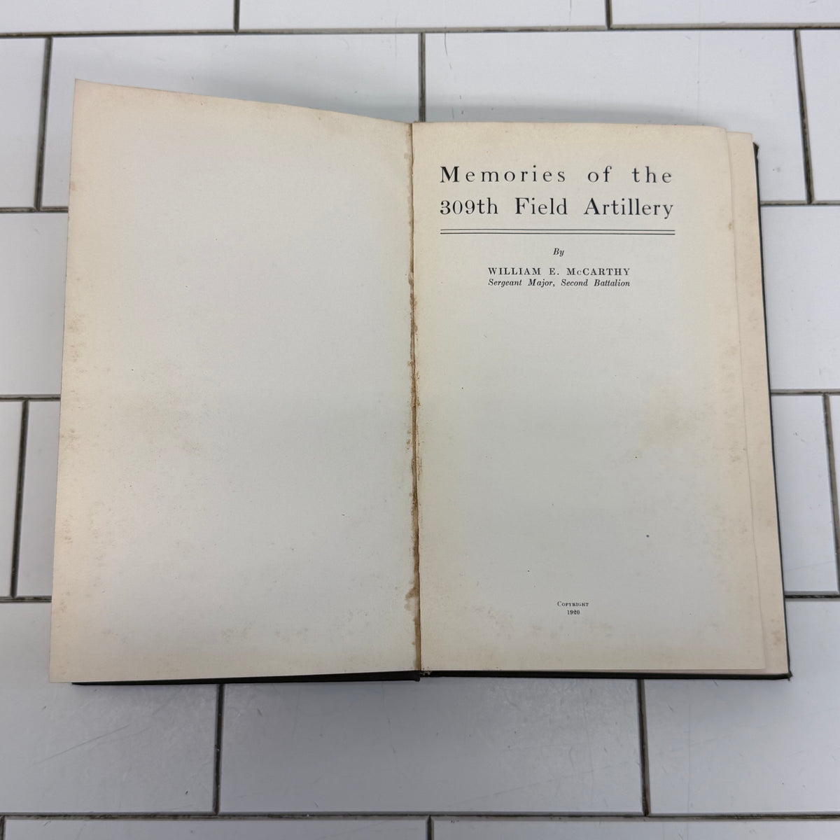 Memories of the 309th Field Artillery WWI Book 1920