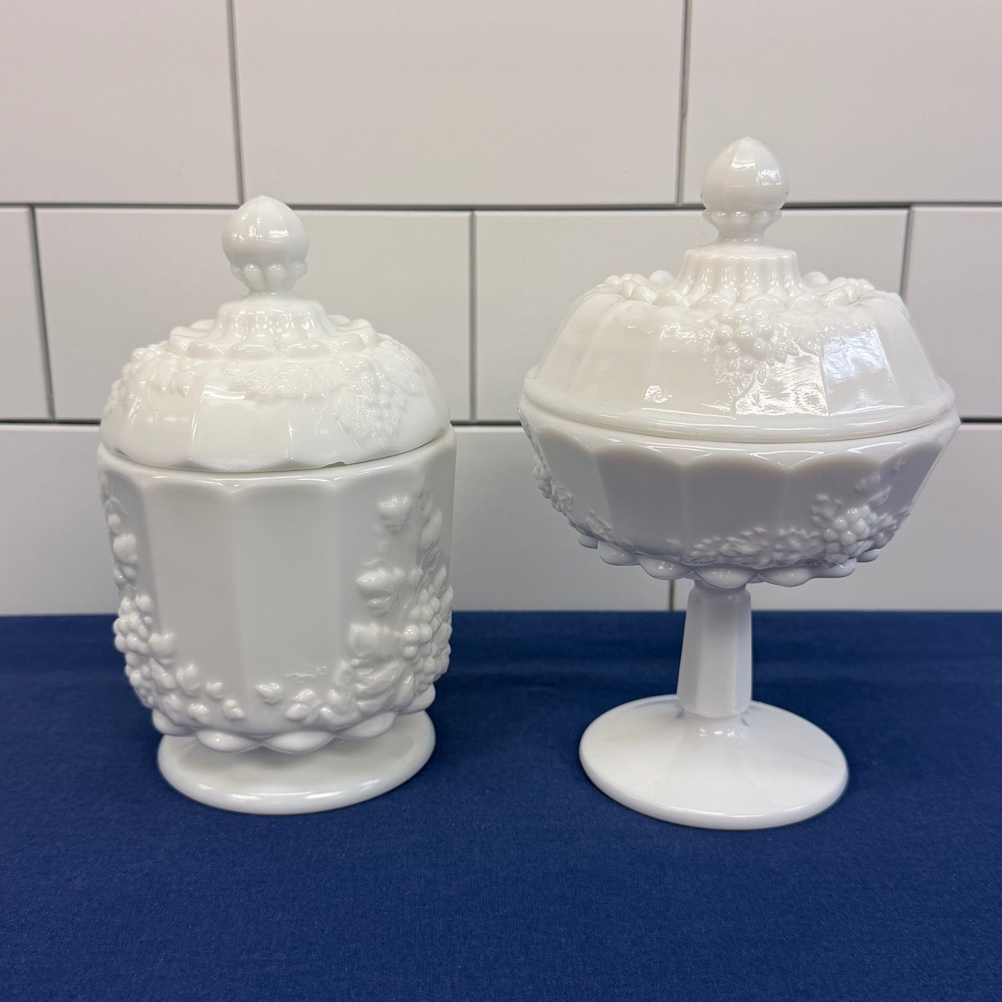 Westmoreland Milk Glass Compote & Canister
