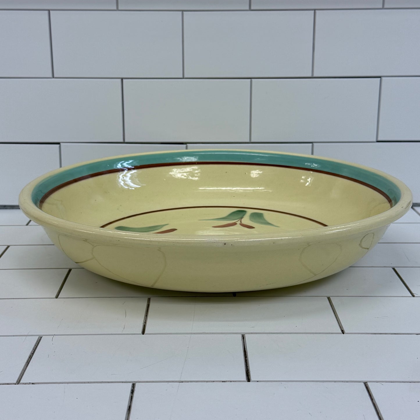 Robinson Ransbottom Floral Stoneware Bowl 1950s