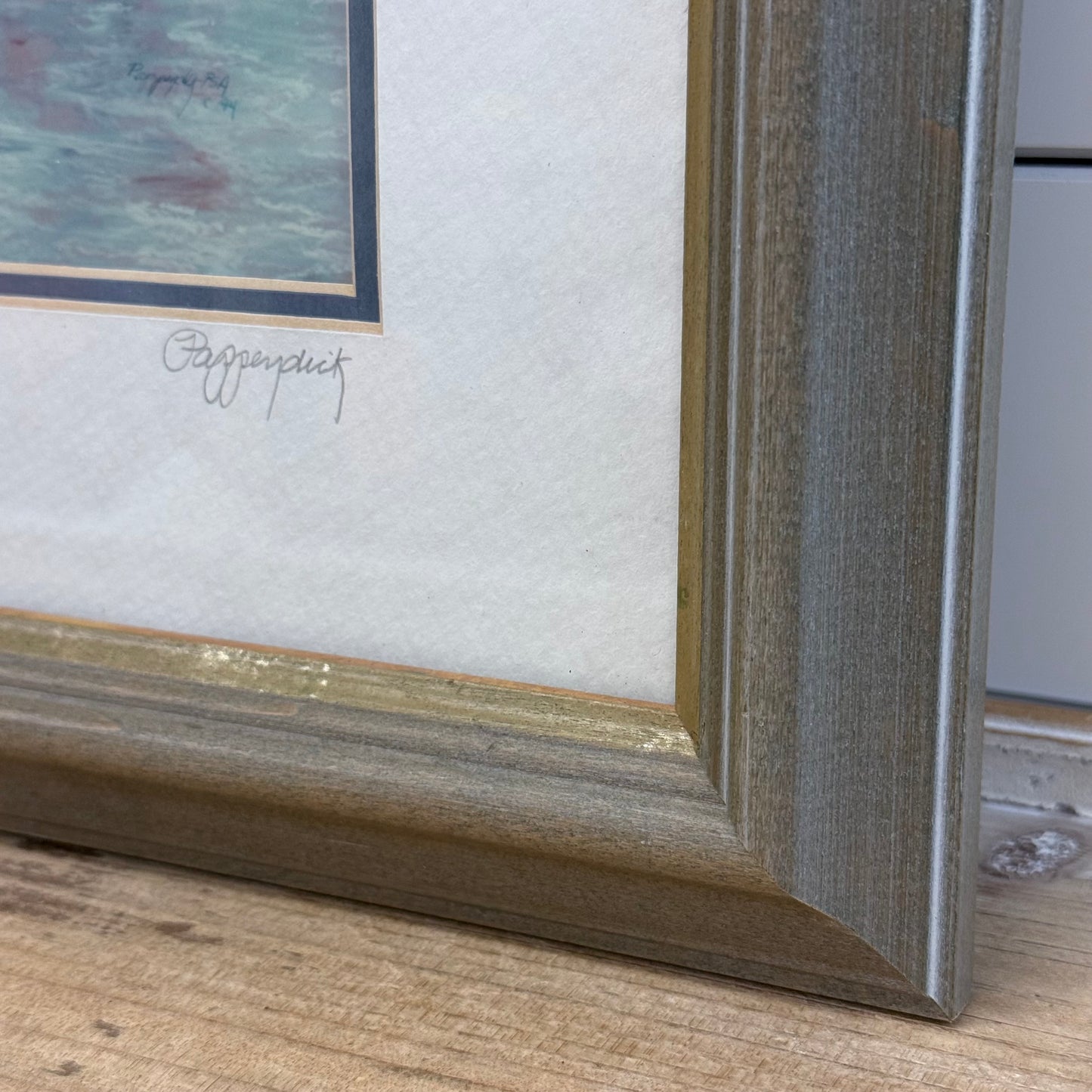 Barbara Pappendick Beach Walkers Framed Art Print, Signed 1994
