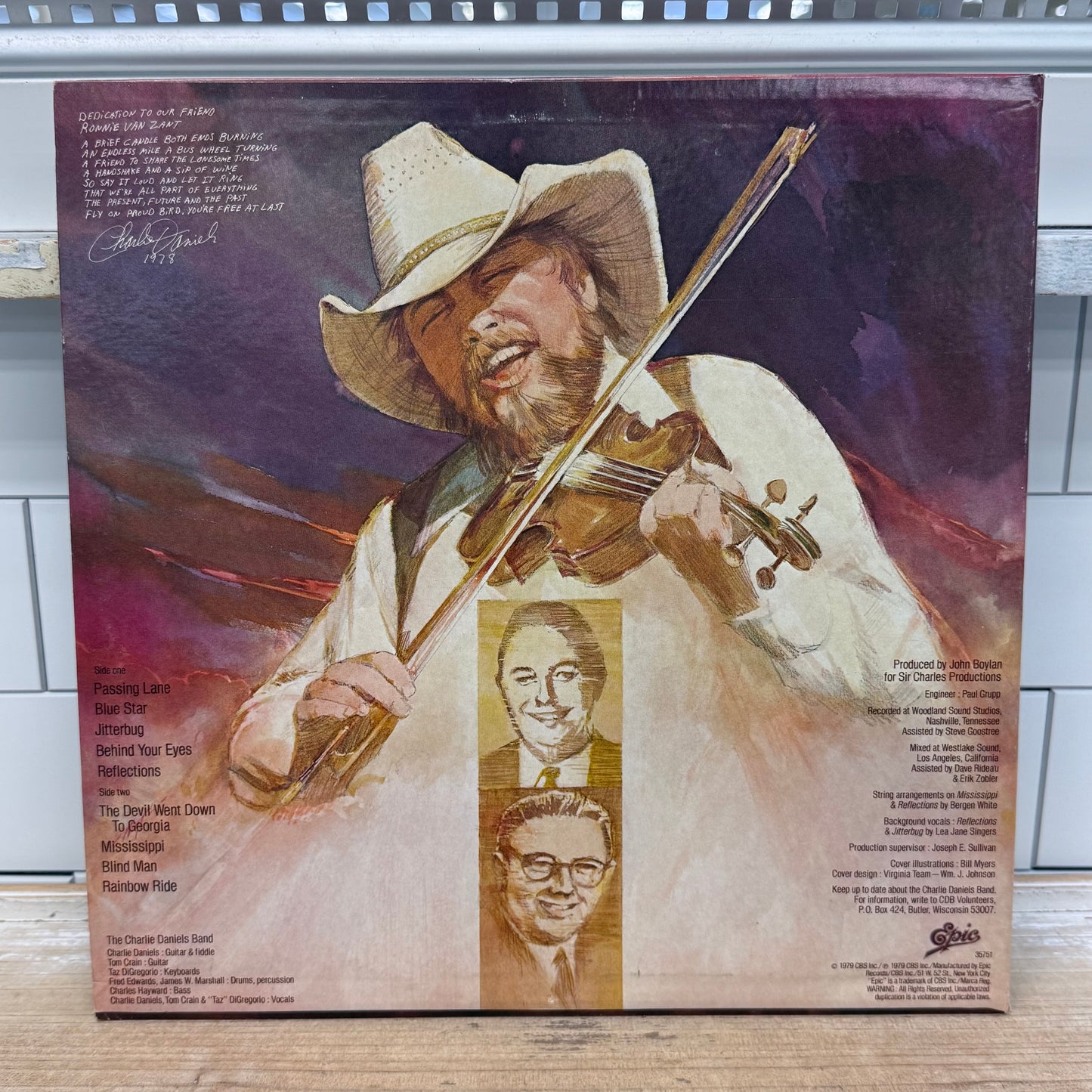 The Charlie Daniels Band Million Mile Reflections LP 1979 #JE35751
