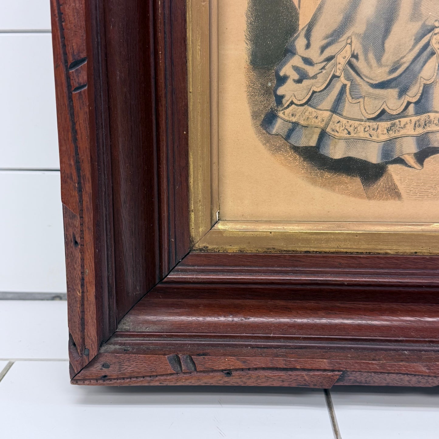 French Fashion Plate Gilquin Fils Paris 1850s Engraving