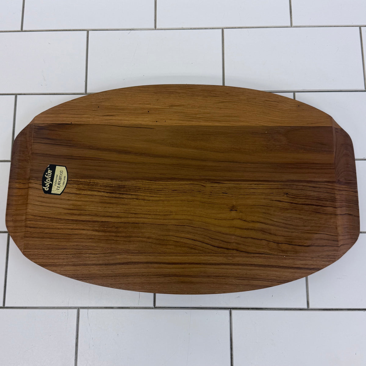 Dolphin Teak Cheese Board Glass Cloche Blue Danube