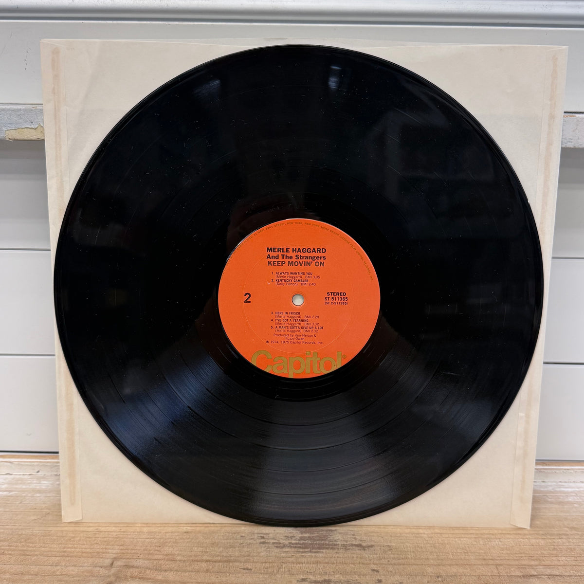 Merle Haggard Keep Movin’ On Vinyl Record, 1975 - ST 511365
