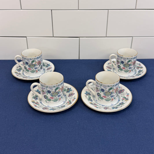 Andrea by Sadek Garden of India Demitasse Cups Saucers Set 4