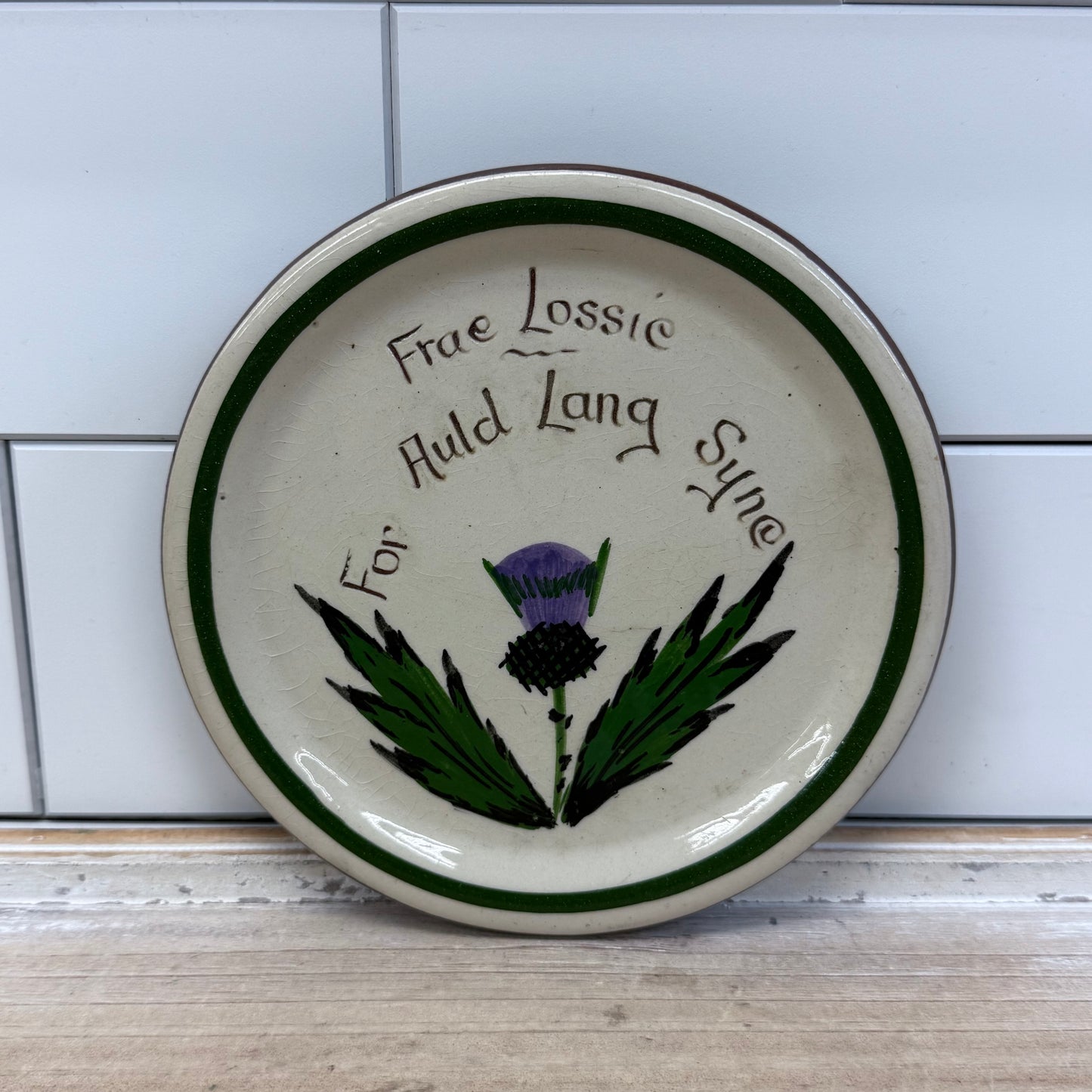 Longpark Pottery Plate, Scottish Thistle Stoneware