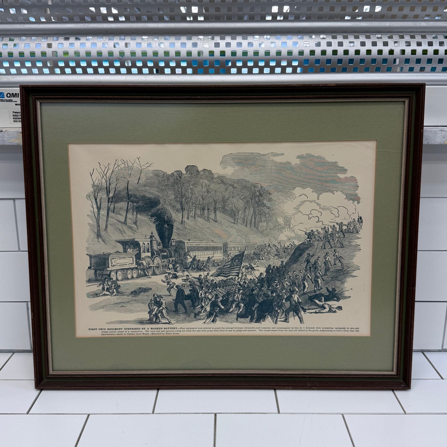 Framed First Ohio Regiment Surprised by a Masked Battery Civil War Print