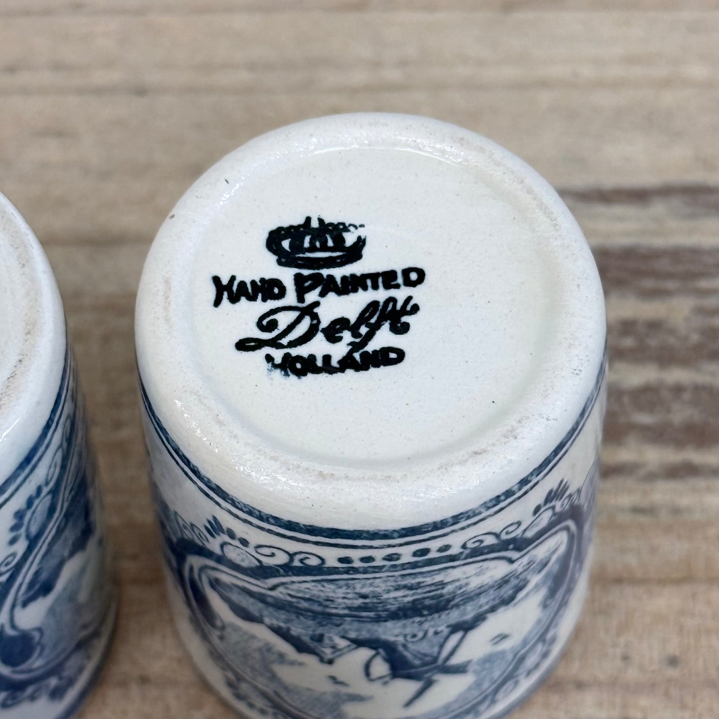 Delft Holland Windmill Shot Glasses Set of 4 Vintage 1960s–70s