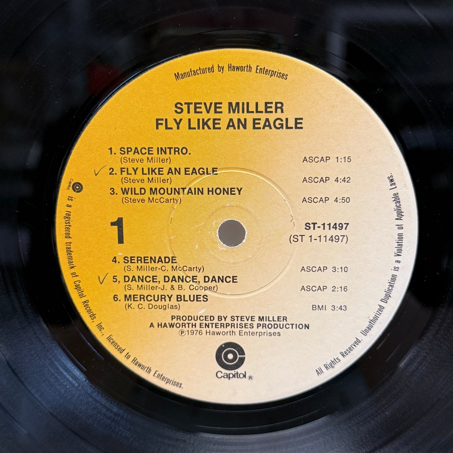 Steve Miller Band Fly Like an Eagle Vinyl Record LP 1976 #ST-11497
