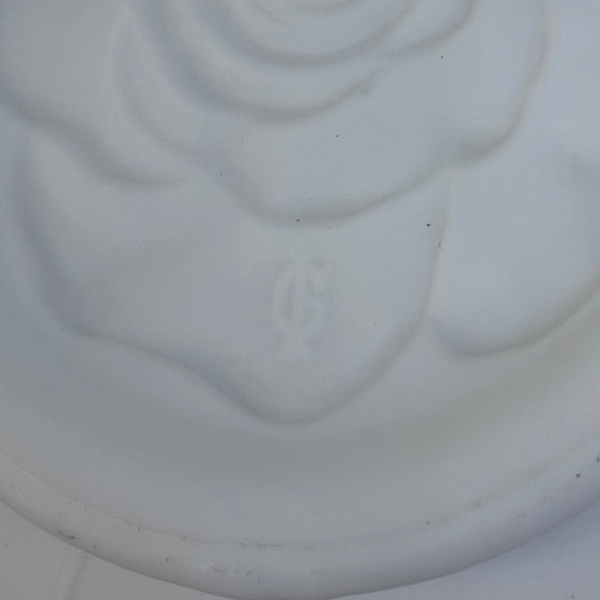 White Milk Glass Rose Bowl with Ruffled Rim
