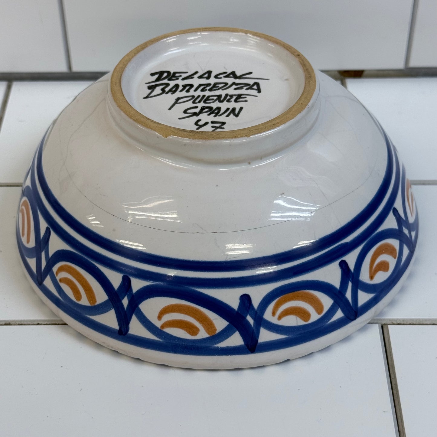 De La Cal Barreira Puente Spanish Floral Ceramic Bowl