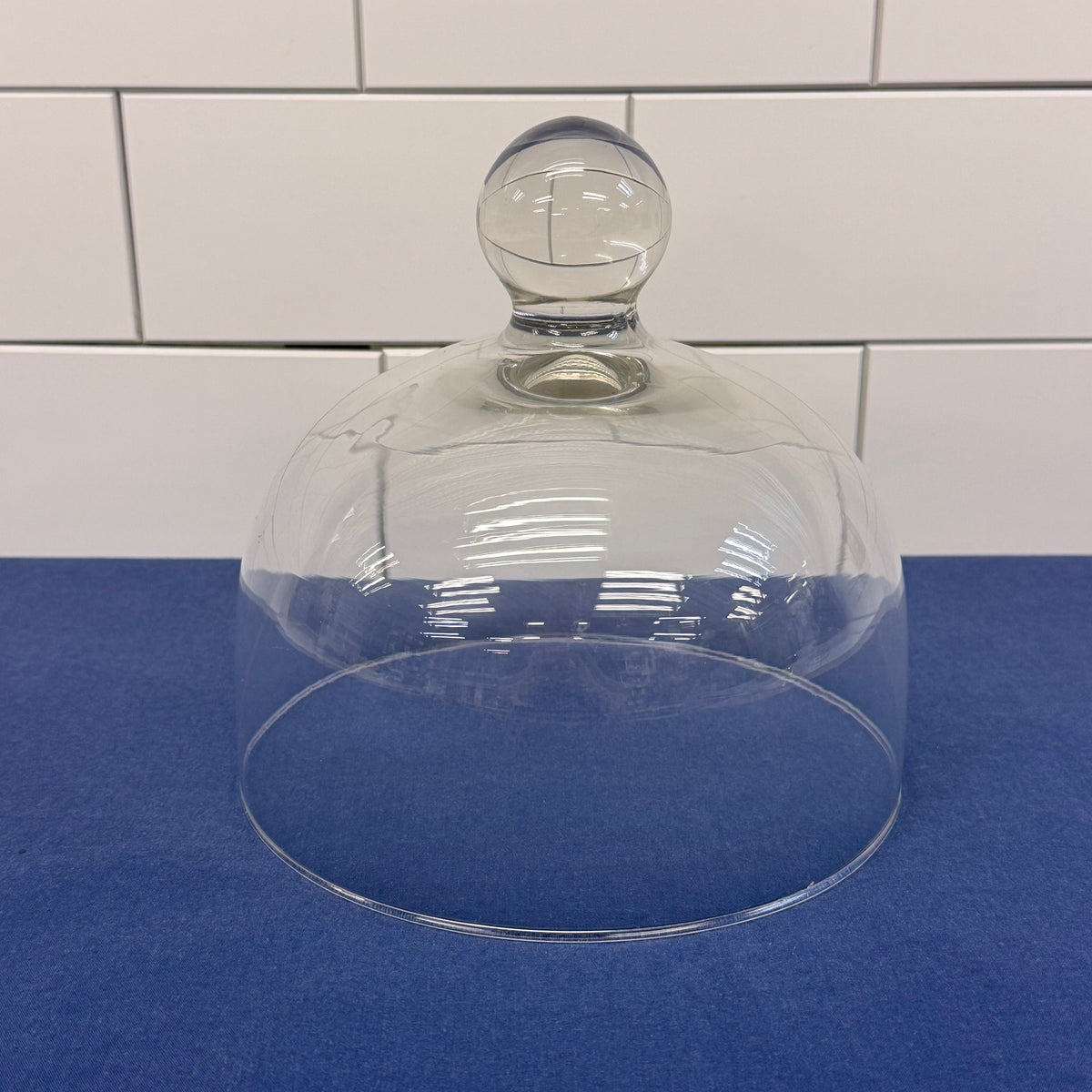 Dolphin Teak Cheese Board Glass Cloche Blue Danube