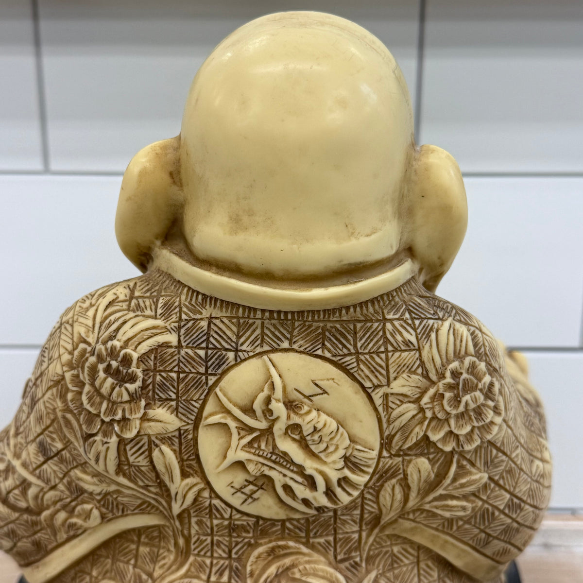 Laughing Buddha Resin Composite Statue Heavy Base