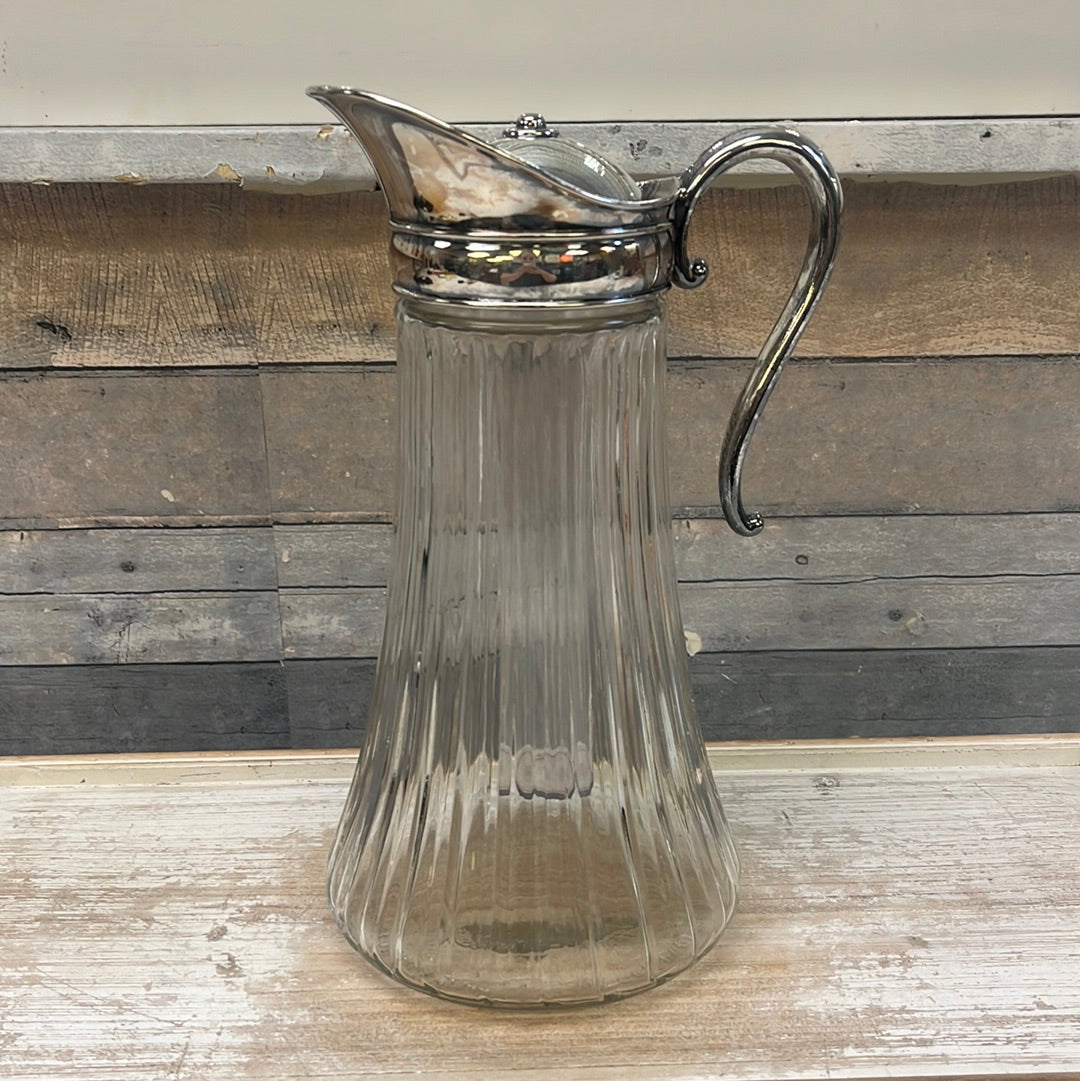 Vintage Silver-plate Glass Decanter, Stamped