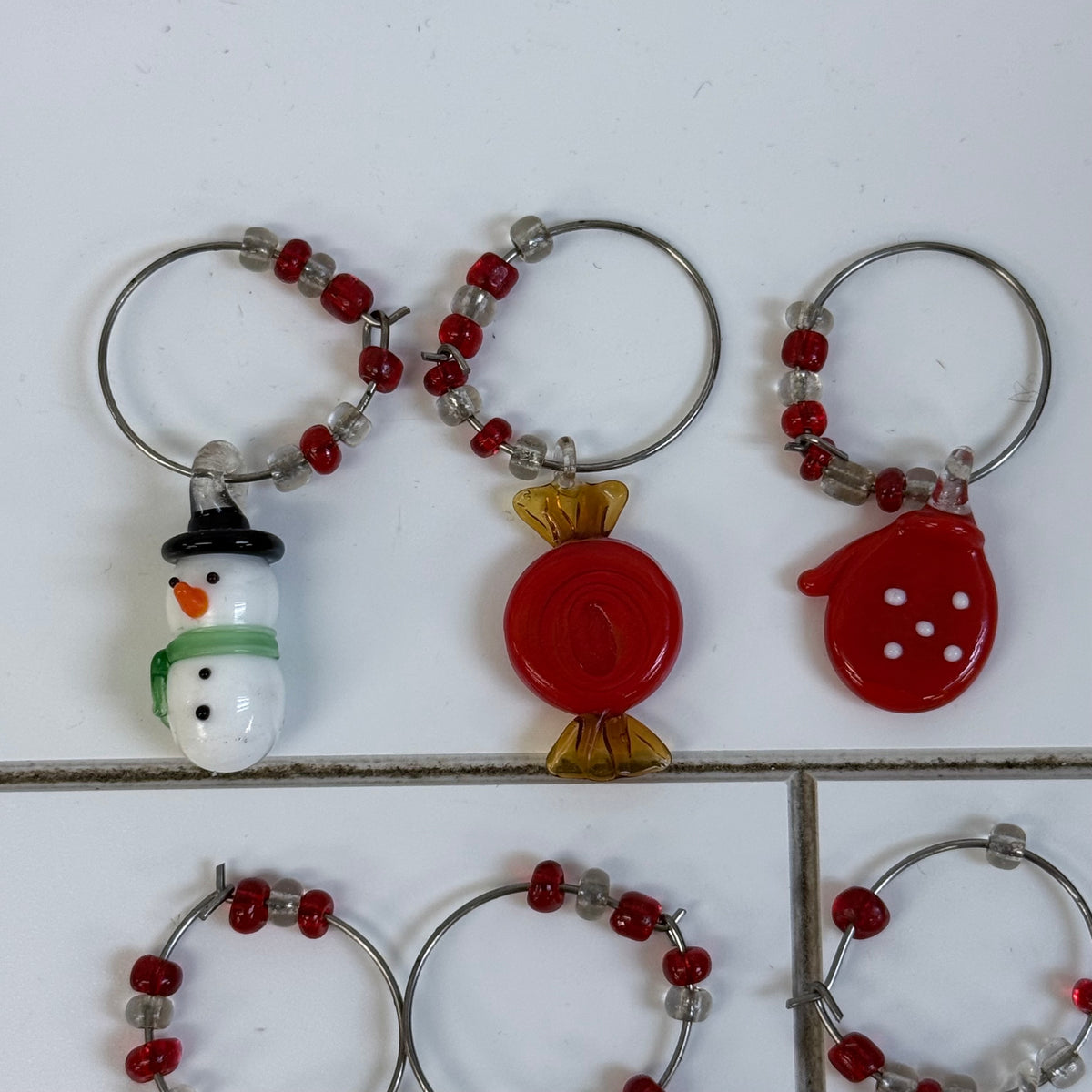 LS Arts Glass Christmas Tree Wine Charm Holder