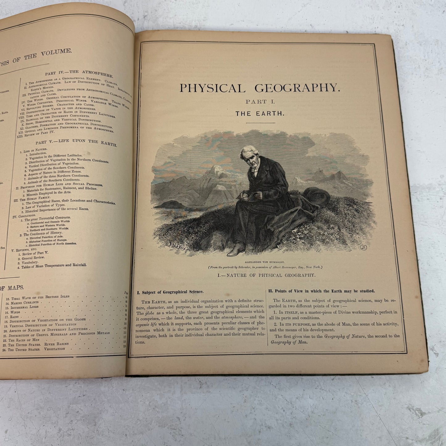 Arnold Guyot Physical Geography Hardback, 1873