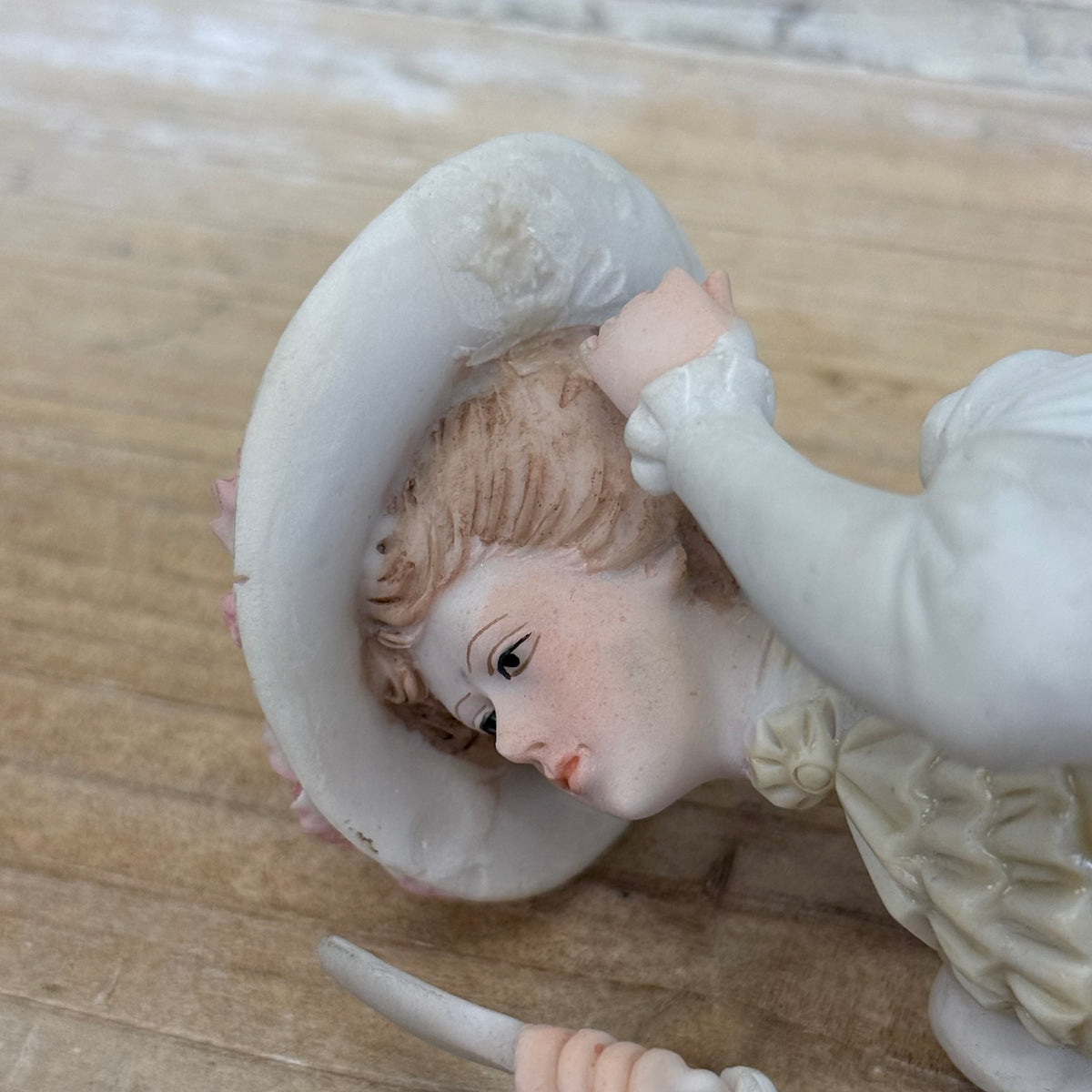 Vintage Edwardian Lady Porcelain Figurine with Mirror 10”