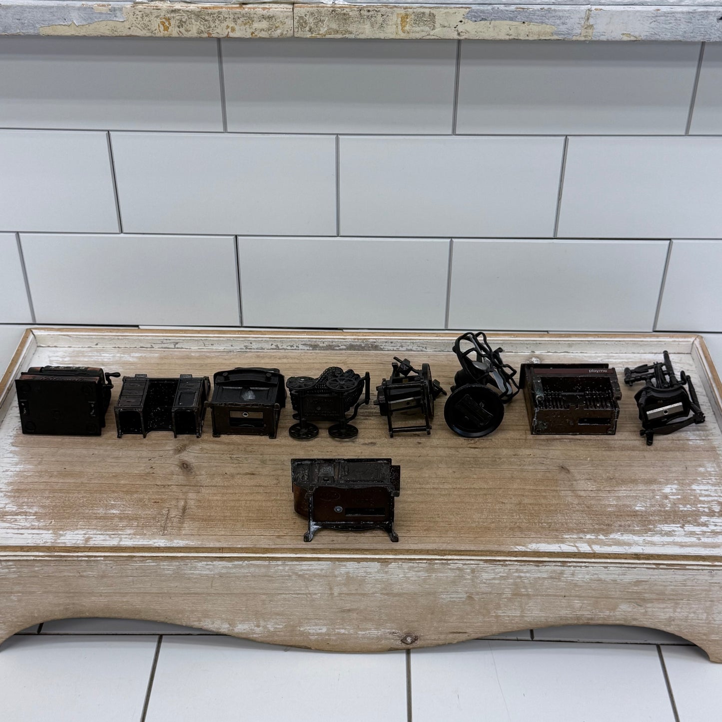 Vintage Die-Cast Miniatures Pencil Sharpeners Lot of 9 1970s