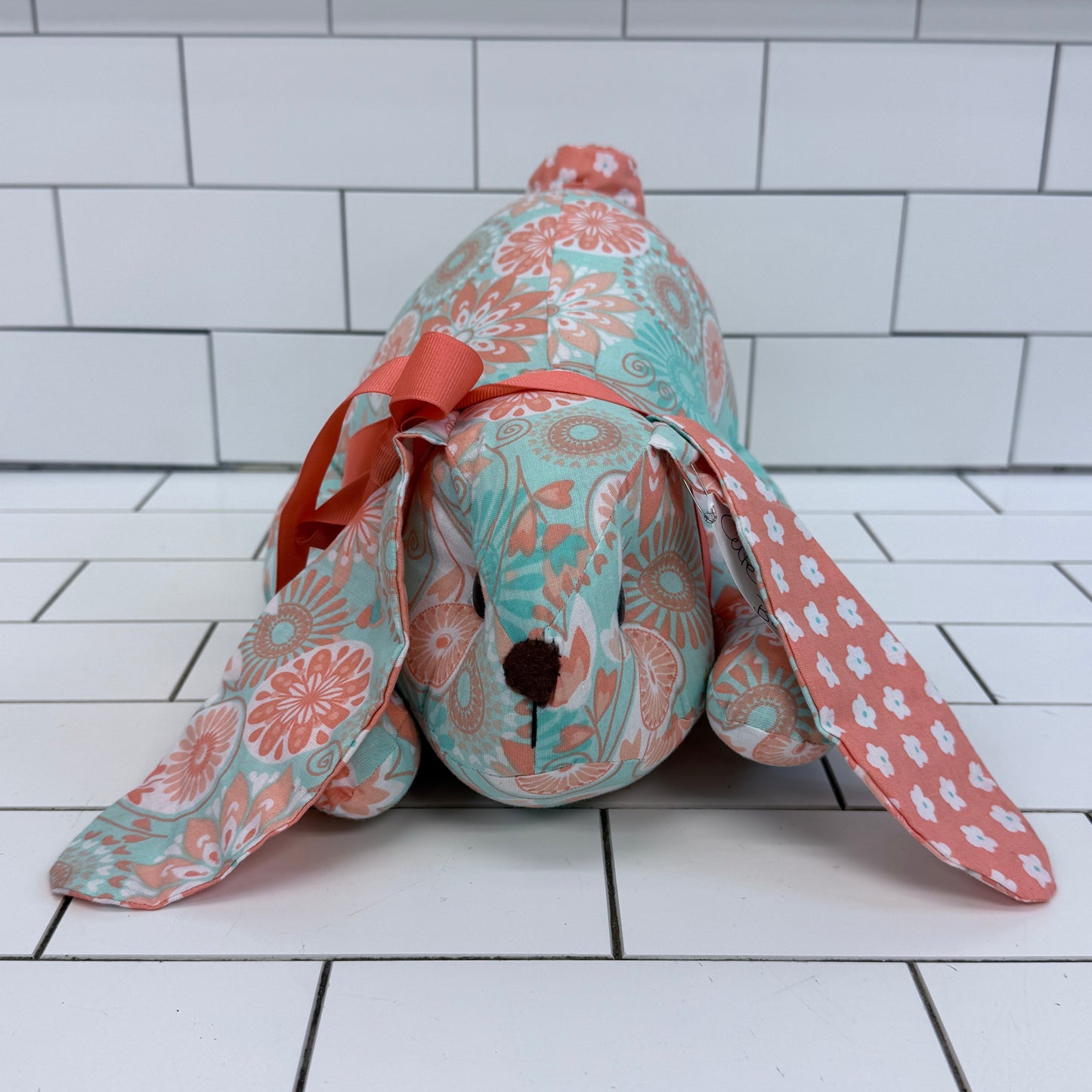 Handmade Floral Bunny Stuffed Animal by A Little Red Bird