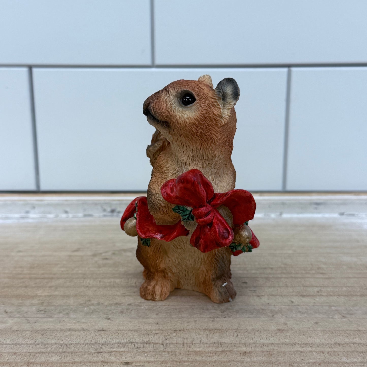 Stone Critters Holiday Squirrel Figurine, 1989