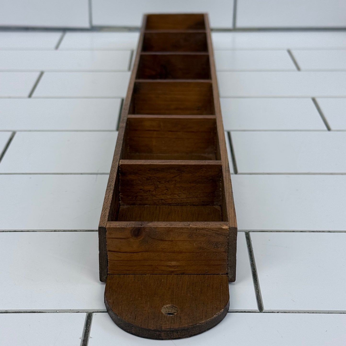 Handcrafted Yardstick Wall Shelf Wooden Miniature Display Rack