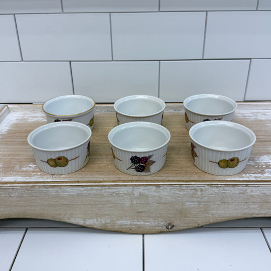 Royal Worcester Evesham Gold Ramekin Set of 6, Porcelain