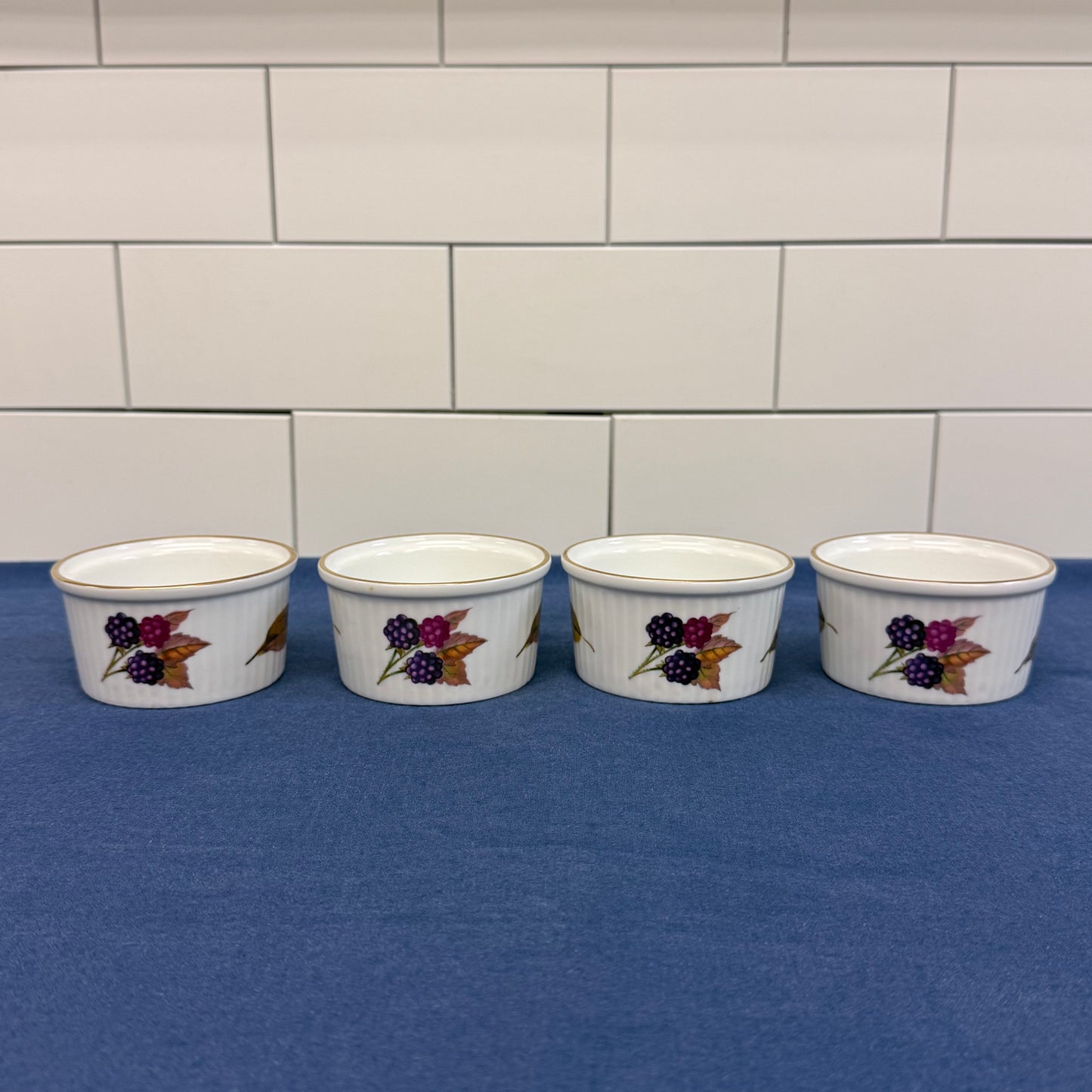 Royal Worcester Evesham Gold Ramekins  Set of 4  Vintage 1960s