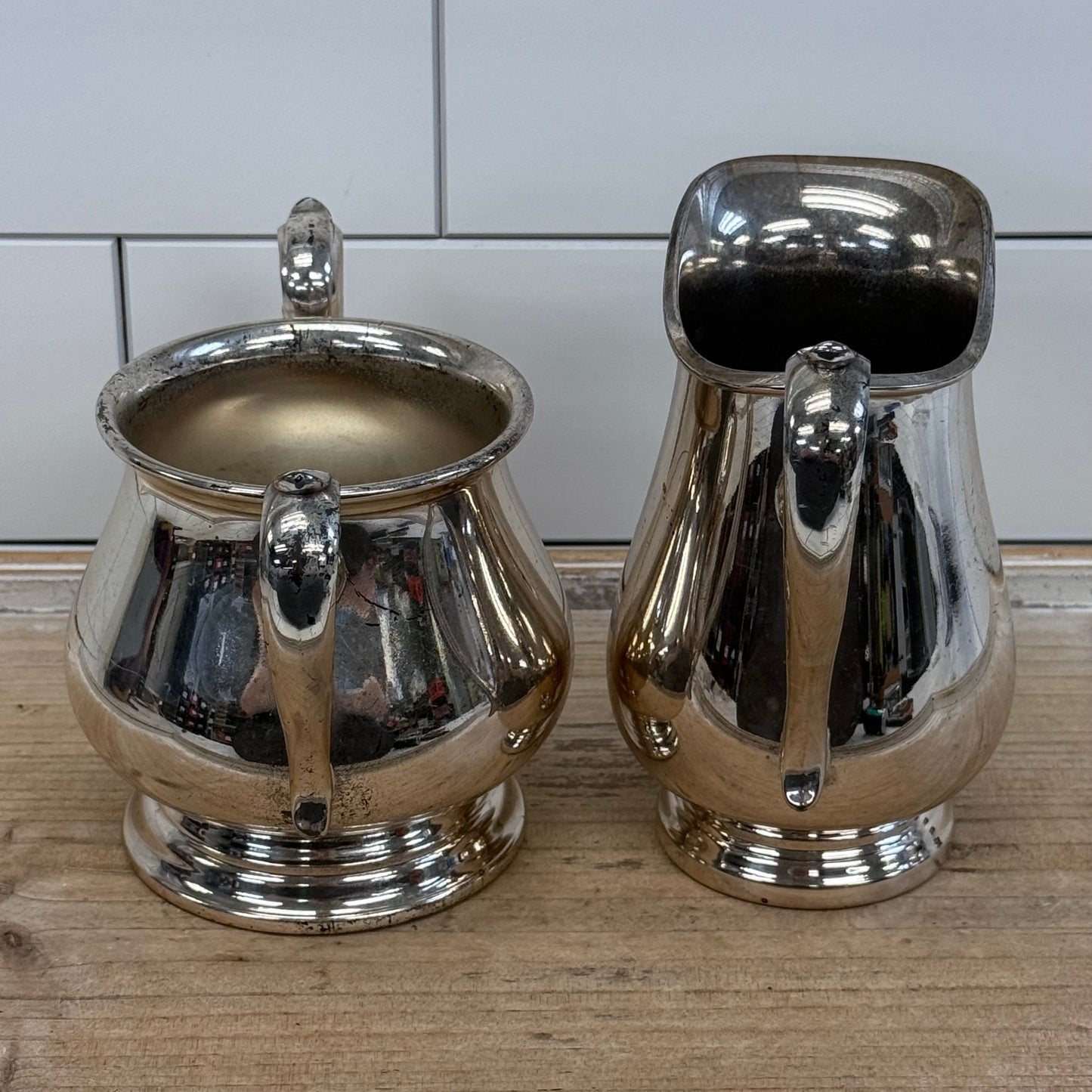 Reed & Barton Jamestown Silverplate Sugar & Creamer Set