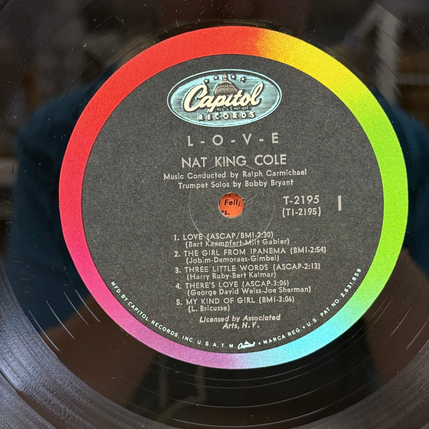 Nat King Cole L-O-V-E Vinyl Record LP 1965 #T-2195