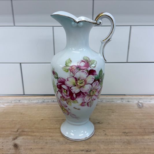 Arnart Creations Floral Gilded Porcelain Pitcher 1950s