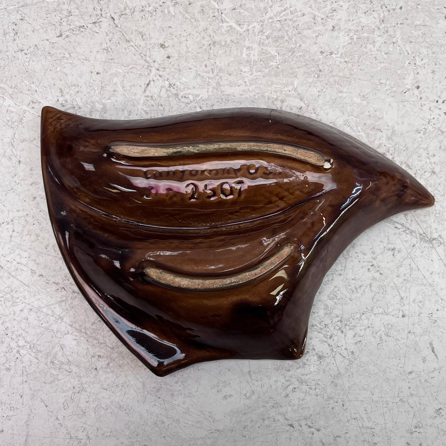 California Pottery Lava Swirl Glazed Dish, #2507, 1960s