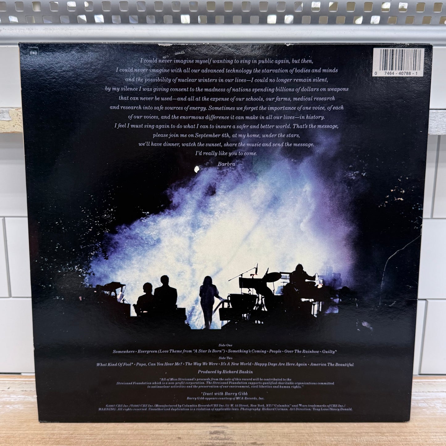 Barbra Streisand One Voice Vinyl Record LP 1987 #OC 40788