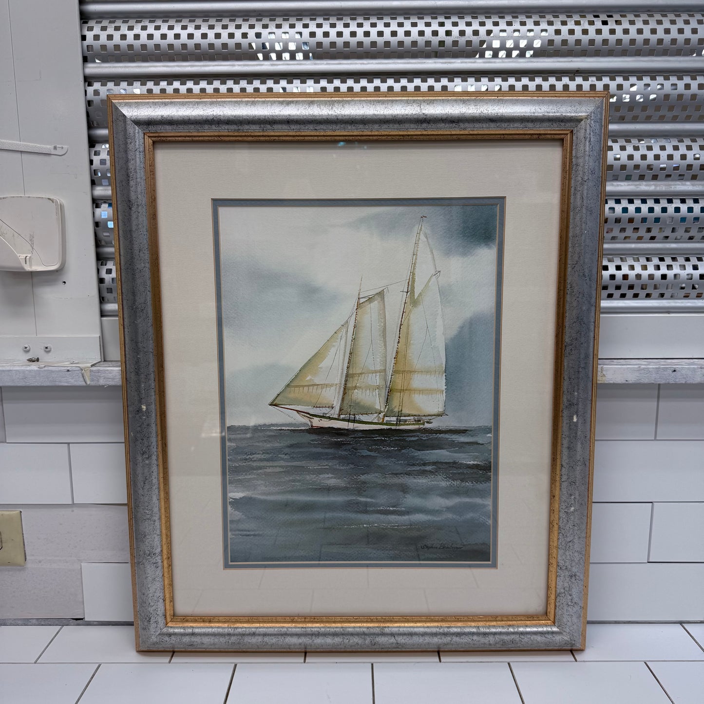Stephen Bleinberger Full Sail Framed Nautical Art Print