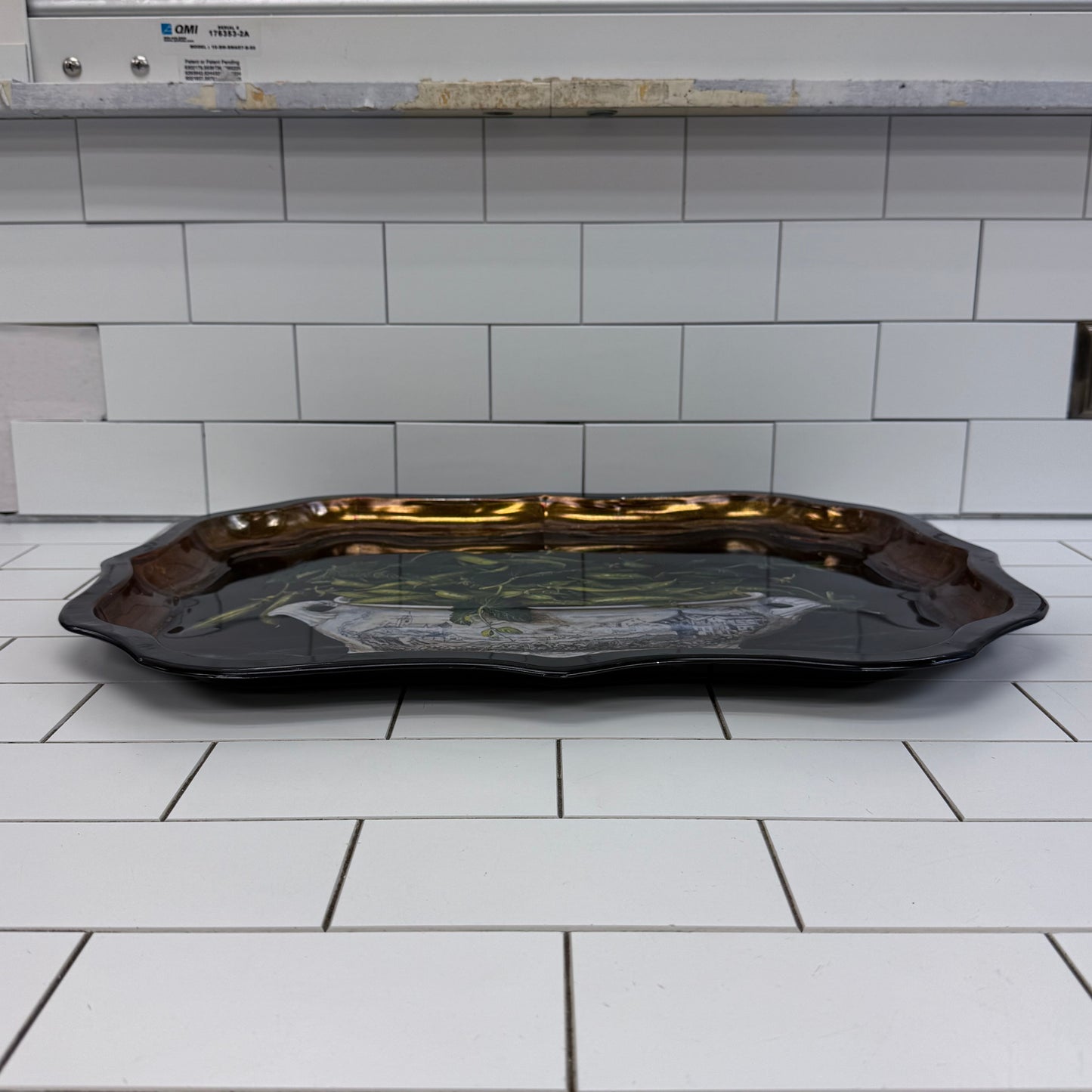 Keller Charles Galley Metal Serving Tray Peas Still Life