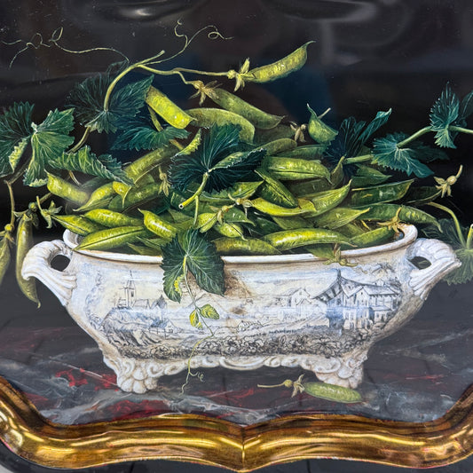 Keller Charles Galley Metal Serving Tray Peas Still Life