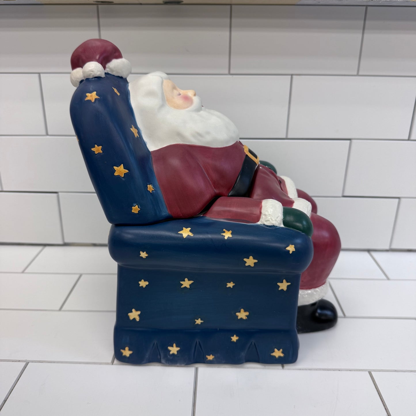 Warren Kimble Cookie Jar Napping Santa, Ceramic