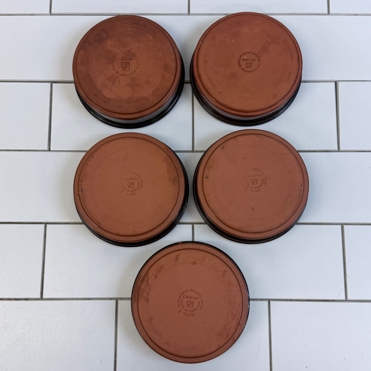 Cermer Spain Terracotta Tapas Dishes Set of 5 Ceramic Bowls
