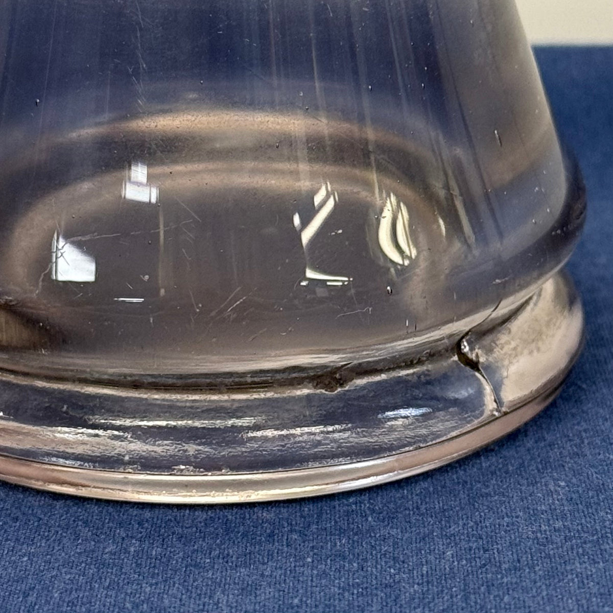 Clear Glass Swung Vase Ruffle Rim Mid Century