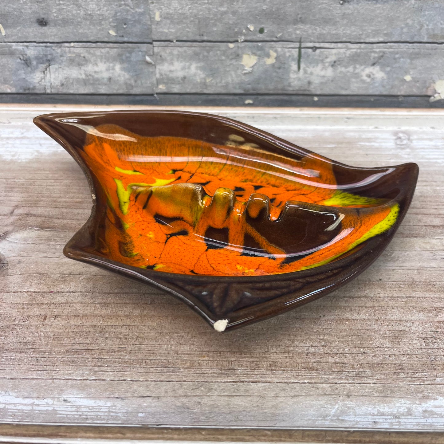 California Pottery Lava Swirl Glazed Dish, #2507, 1960s