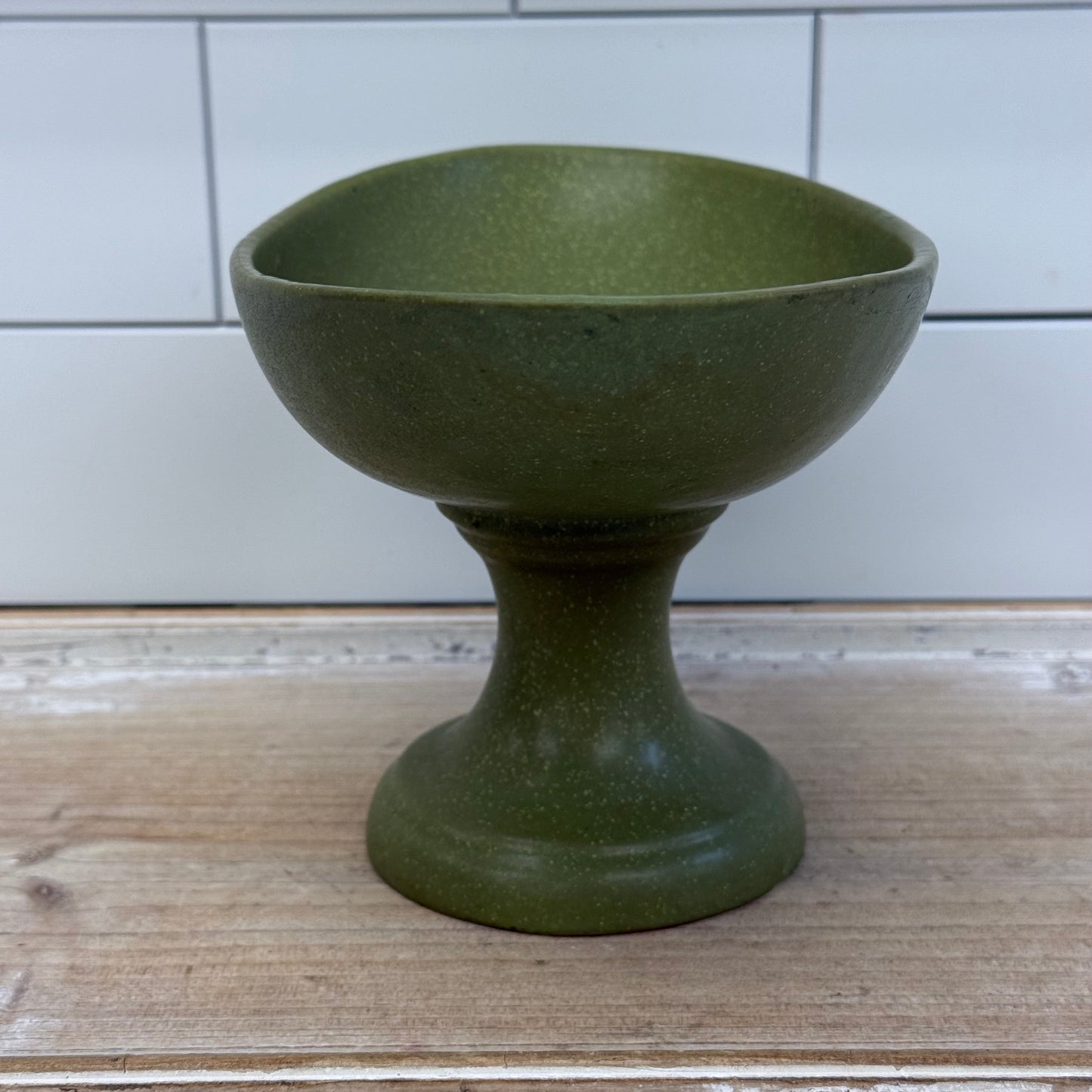 Speckled Pedestal Vase, Ceramic