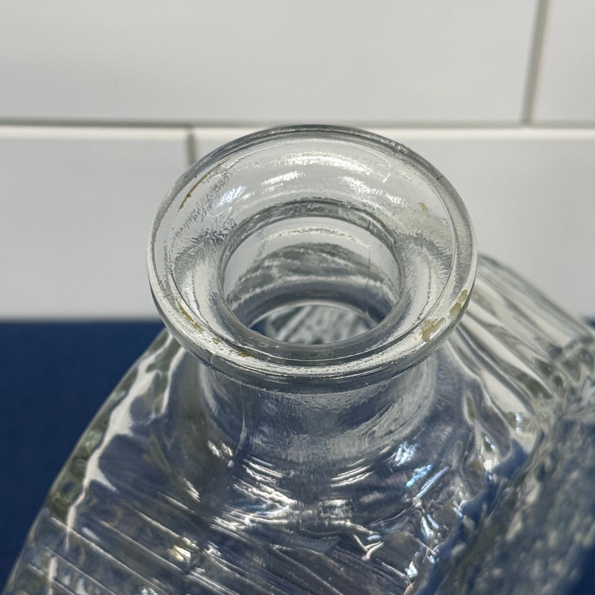 Starburst Pressed Glass Liquor Decanter with Stopper