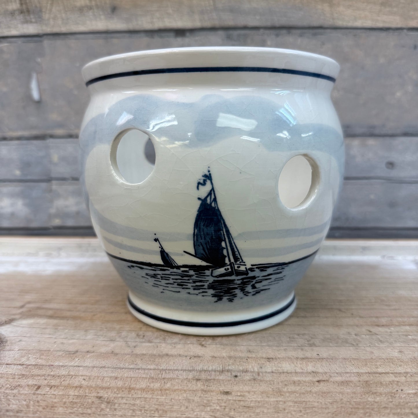 Delft Blue Hand Painted Ceramic Bulb Planter