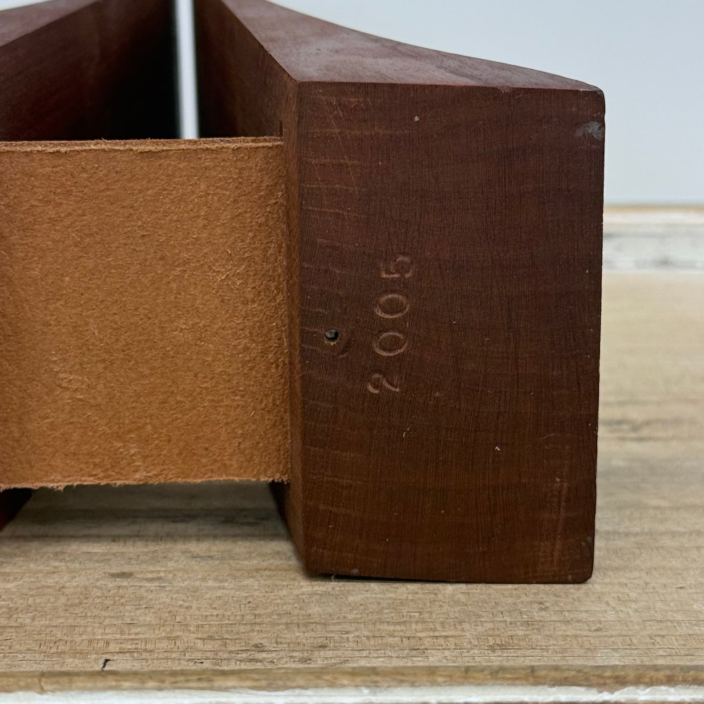 Artisan Bakkum Inspired Conjoined Wood Bookends Signed 2005