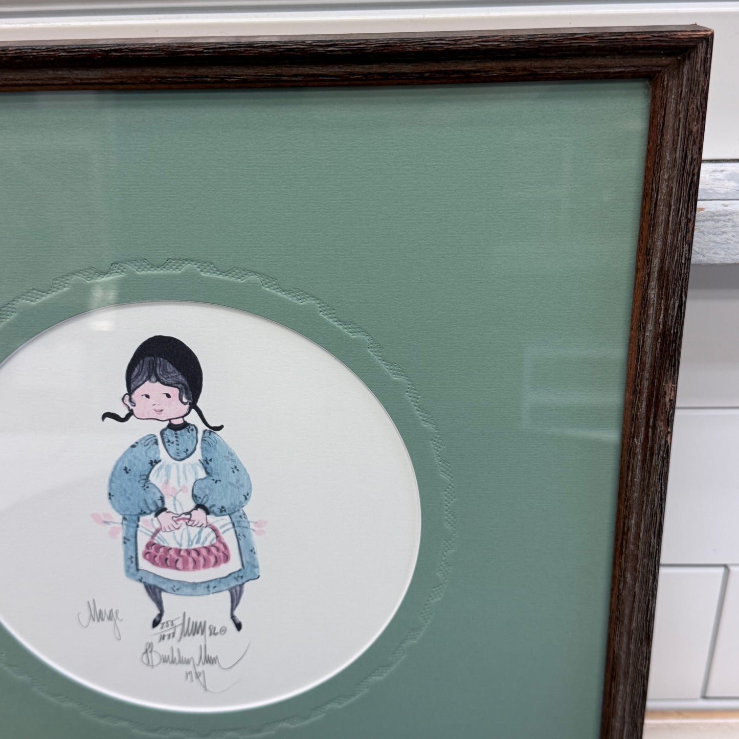 P. Buckley Moss Marge Signed Numbered Print Framed Art 1986
