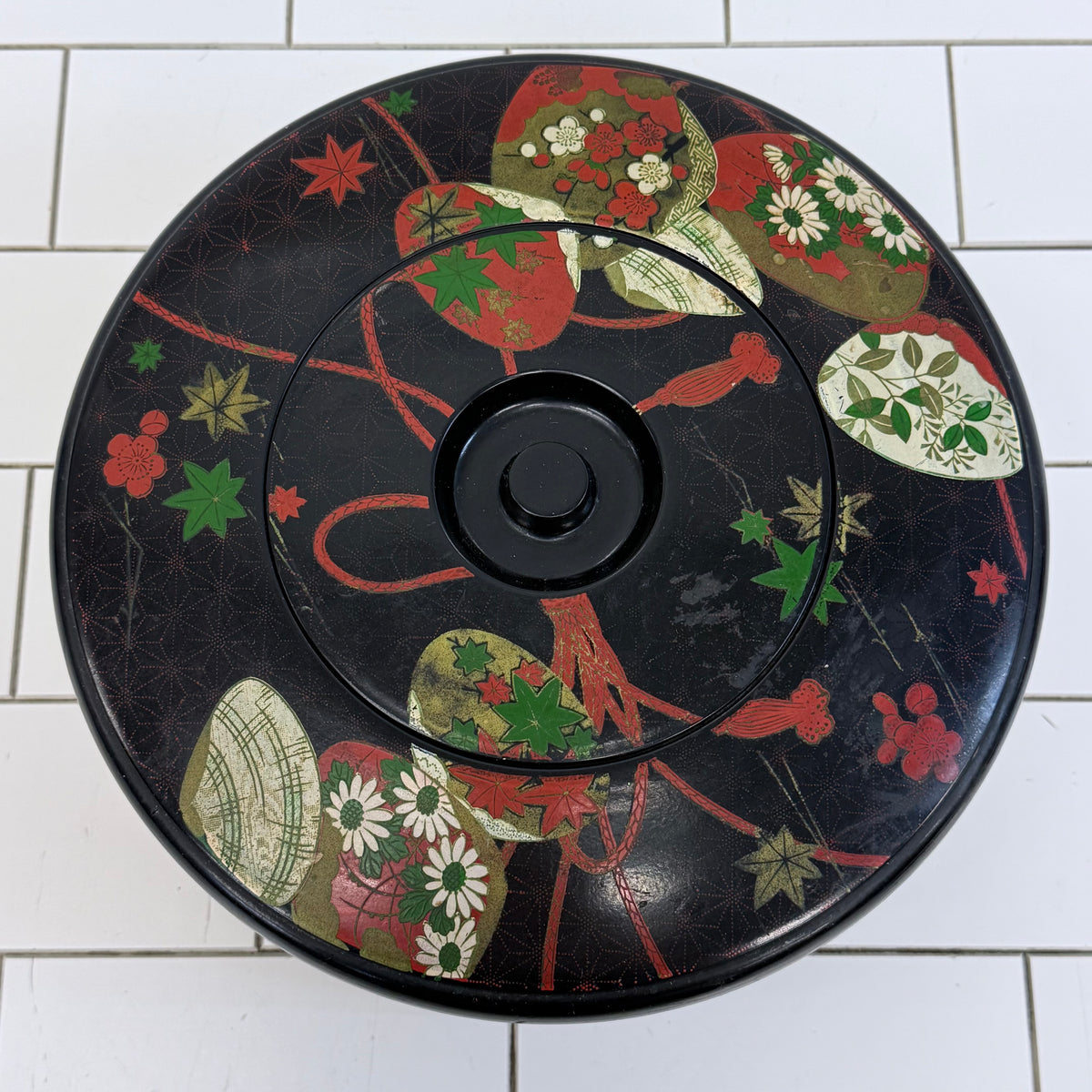 Japanese Lacquer-Style Stacking Serving Set Plates & Trays
